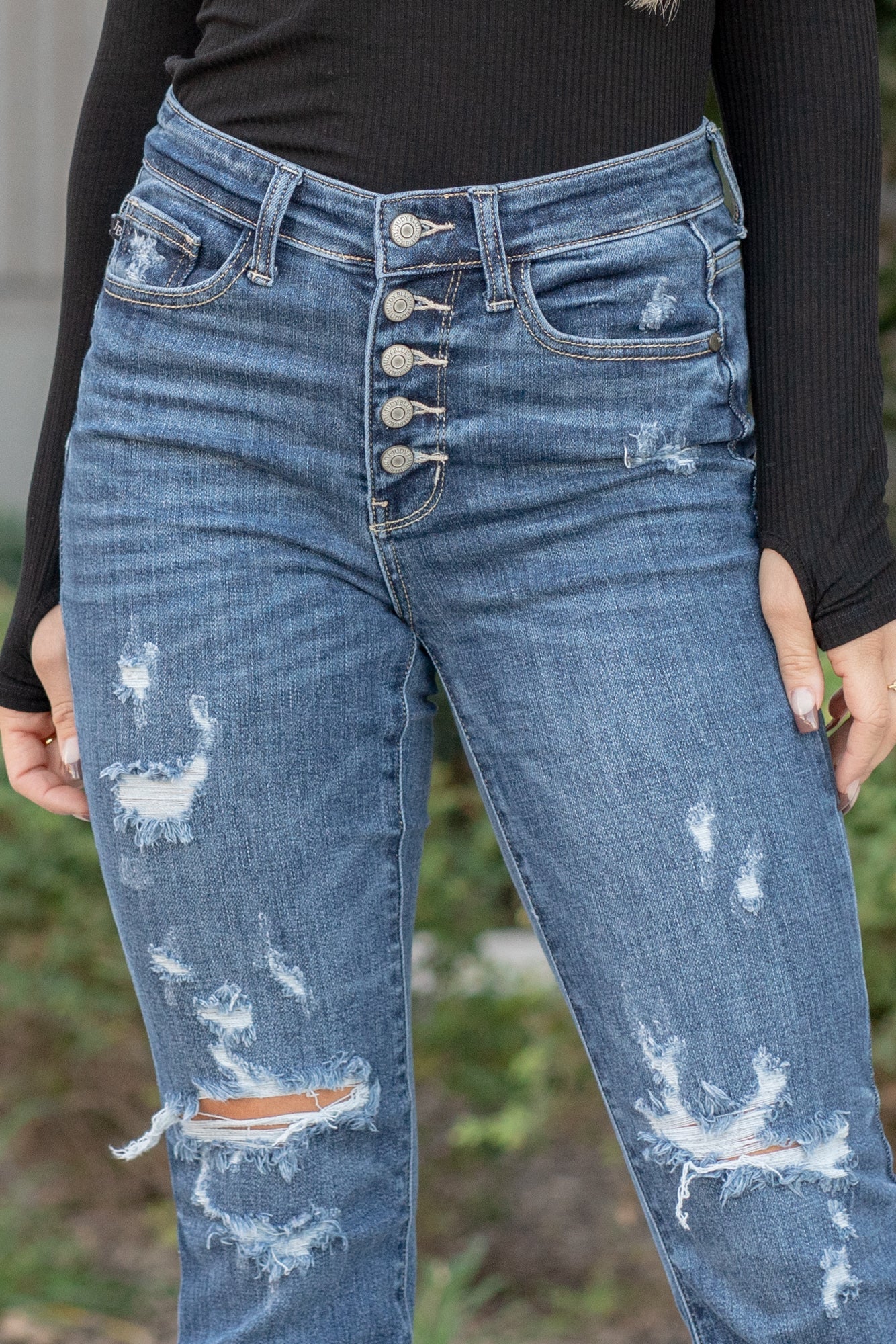 Women Solid Blue Mid Rise Mini Flare Jeans – Cherrypick