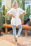 Solid Flared Short Sleeve Top
