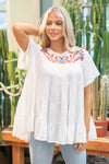 Solid Flared Short Sleeve Top