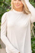 Gathered Puff Sleeve Top - Ivory