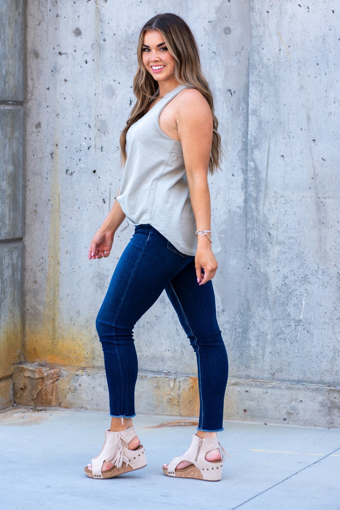 VERVET by Flying Monkey Jeans  This comfortable stretchy denim has a calf-hugging fit, fray hem bottom, and zipper with a distressed hem.  Skinny Cut, 30" Inseam* Mid Rise, 9" Front Rise*  98% COTTON, 2% POLYESTER Machine Wash Separately In Cold Water Stitching: Classic Fly: Zipper  Style #: V2159D Contact us for any additional measurements or sizing. 