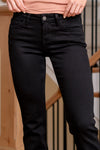 Flying Monkey  Upgrade your denim collection with the Emma Low Rise Boot Cut Black Jeans. These jeans offer a contemporary twist with a low-rise silhouette and a classic boot cut, creating a perfect blend of modern and timeless style. The black wash adds versatility, making them suitable for various occasions.