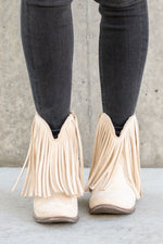 Trippier Fringe Ankle Boots - Cream