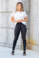 VERVET by Flying Monkey Jeans Skinny, 29" Inseam Rise: High Rise, 10" Front Rise 98% Cotton, 2% Spandex Machine Wash Separately In Cold Water Stitching: Classic Fly: Button Fly  Distressed Ripped Legs Style #: V2636 Contact us for any additional measurements or sizing.