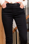 Cello Jeans  The Cara Mid Rise Pull-On Crop Skinny jeans – where comfort meets chic style effortlessly. Crafted with a flattering mid-rise silhouette and a sleek skinny fit, these jeans offer both ease and fashion. The pull-on design ensures a hassle-free experience, while the rolled hem adds a touch of casual sophistication. 