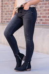 Noteworthy Mid Rise Uneven Hem Cropped Skinny