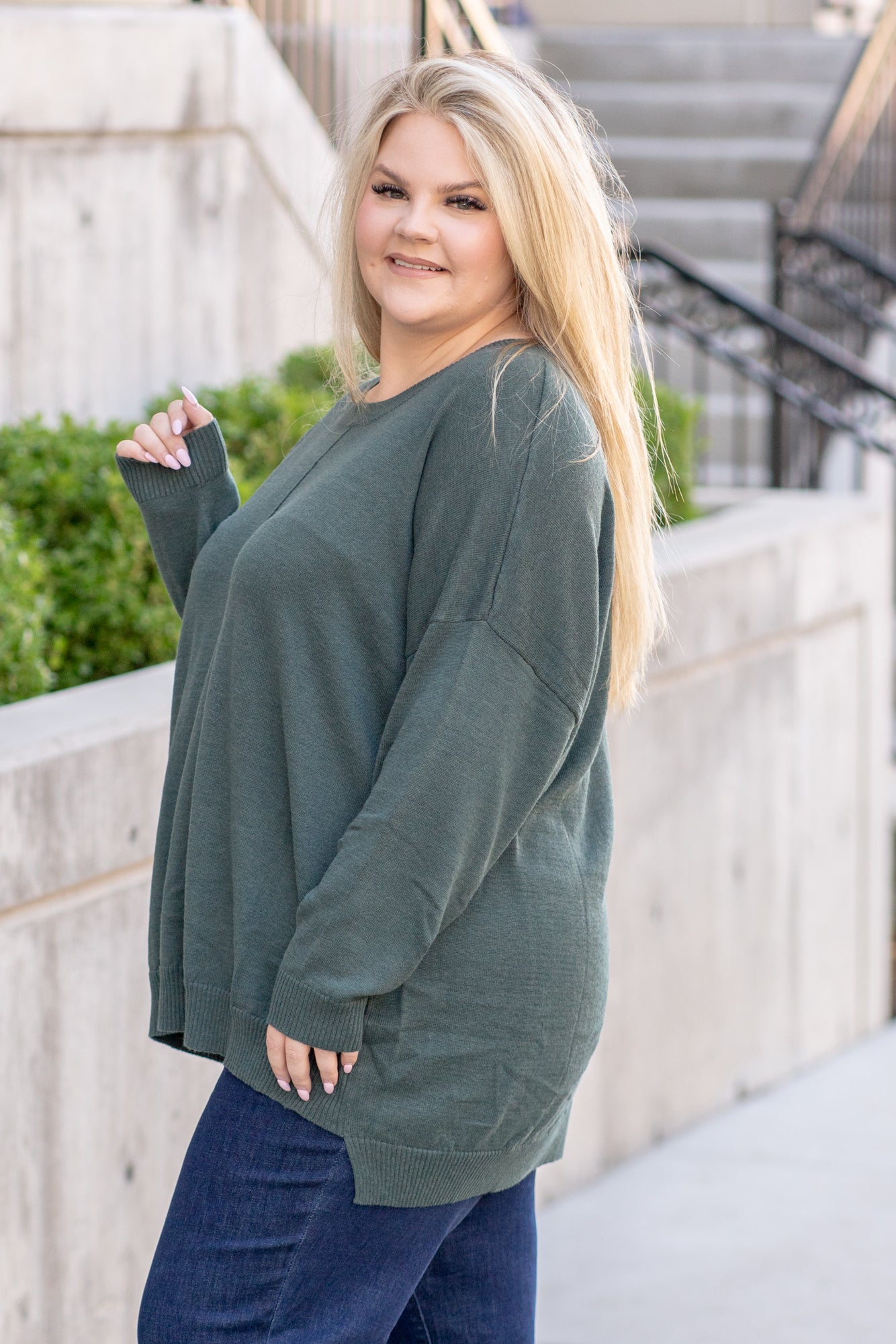 Blu Pepper | Anna Shoulder Sweater - PTW1058-HunterGreen