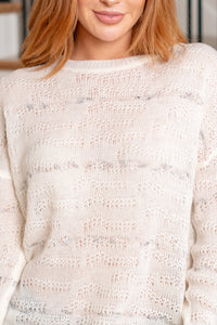 Erin Jacquard Knit Crew Neck Sweater - Ivory