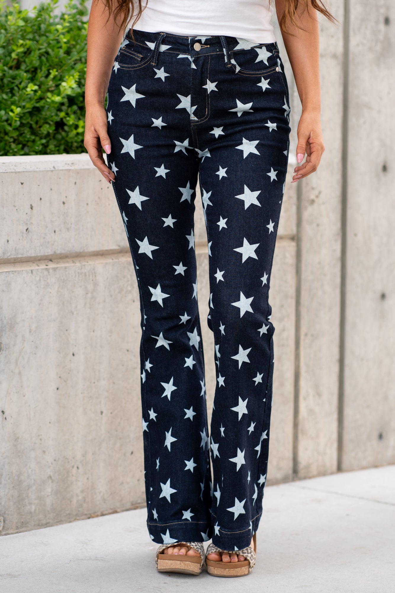 Judy Blue Jeans Stars All Over High Rise Flare JB88662