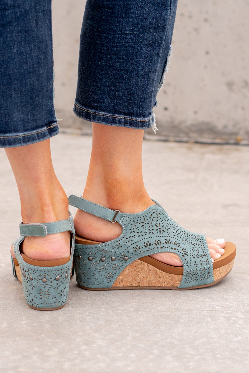 Free Fly 2 Wedge Sandals - Turquoise