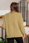 Twisted Front Sweater Top - Olive