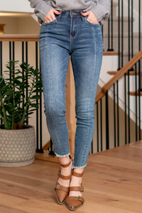 Younger Two-Tone Panel Haylie High Rise Ankle Skinny