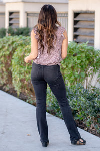 Flying Monkey  Elevate your denim game with these black wash High Rise Slim Bootcut Jeans. Crafted from comfortable stretch denim, they provide both style and flexibility. The high-rise waist adds a trendy touch, and the slim fit offers a flattering look. These full-length, bootcut jeans are perfect for nailing a chic and versatile outfit in classic black.  Color Name: Significant Color:Black Wash