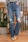 Plus Size Franky High Rise 90s Distressed Straight