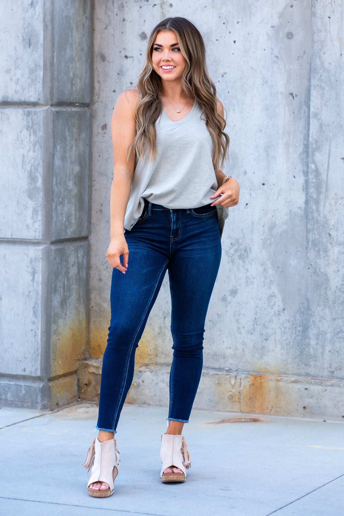 VERVET by Flying Monkey Jeans  This comfortable stretchy denim has a calf-hugging fit, fray hem bottom, and zipper with a distressed hem.  Skinny Cut, 30" Inseam* Mid Rise, 9" Front Rise*  98% COTTON, 2% POLYESTER Machine Wash Separately In Cold Water Stitching: Classic Fly: Zipper  Style #: V2159D Contact us for any additional measurements or sizing. 