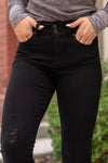 KanCan Jeans Collection: Winter 2020 Color: Black Cut: Skinny, 27" Inseam Rise: High-Rise, 10" Front Rise COTTON 94.8% POLYESTER 4% SPANDEX 1.2% Stitching: Classic Frayed Waistband  Fly: Double Button Closure Style #: KC7317BK Contact us for any additional measurements or sizing.