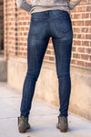 Kan Can Jeans Color: Dark Wash Cut: Skinny, 29.5" Inseam* Rise: Mid-Rise, 8.5" Front Rise* 65.4% COTTON 33.6% POLYESTER 1% SPANDEX Stitching: Classic Fly: Zipper Style #: KC7085LOD Contact us for any additional measurements or sizing.  *Measured on the smallest size, measurements may vary by size. 