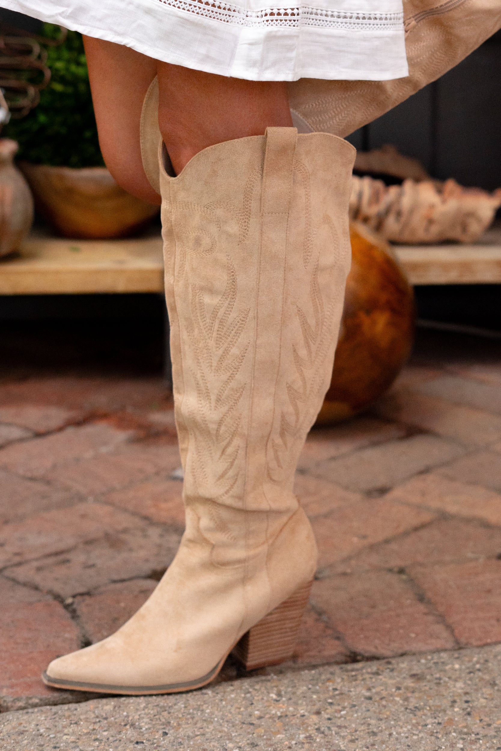 Bronco Knee High Embroidered Boots