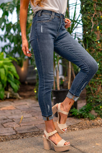 American Blues Denim Boutique - KanCan Jeans  Serenity Dart Detailed Mid Rise Skinny