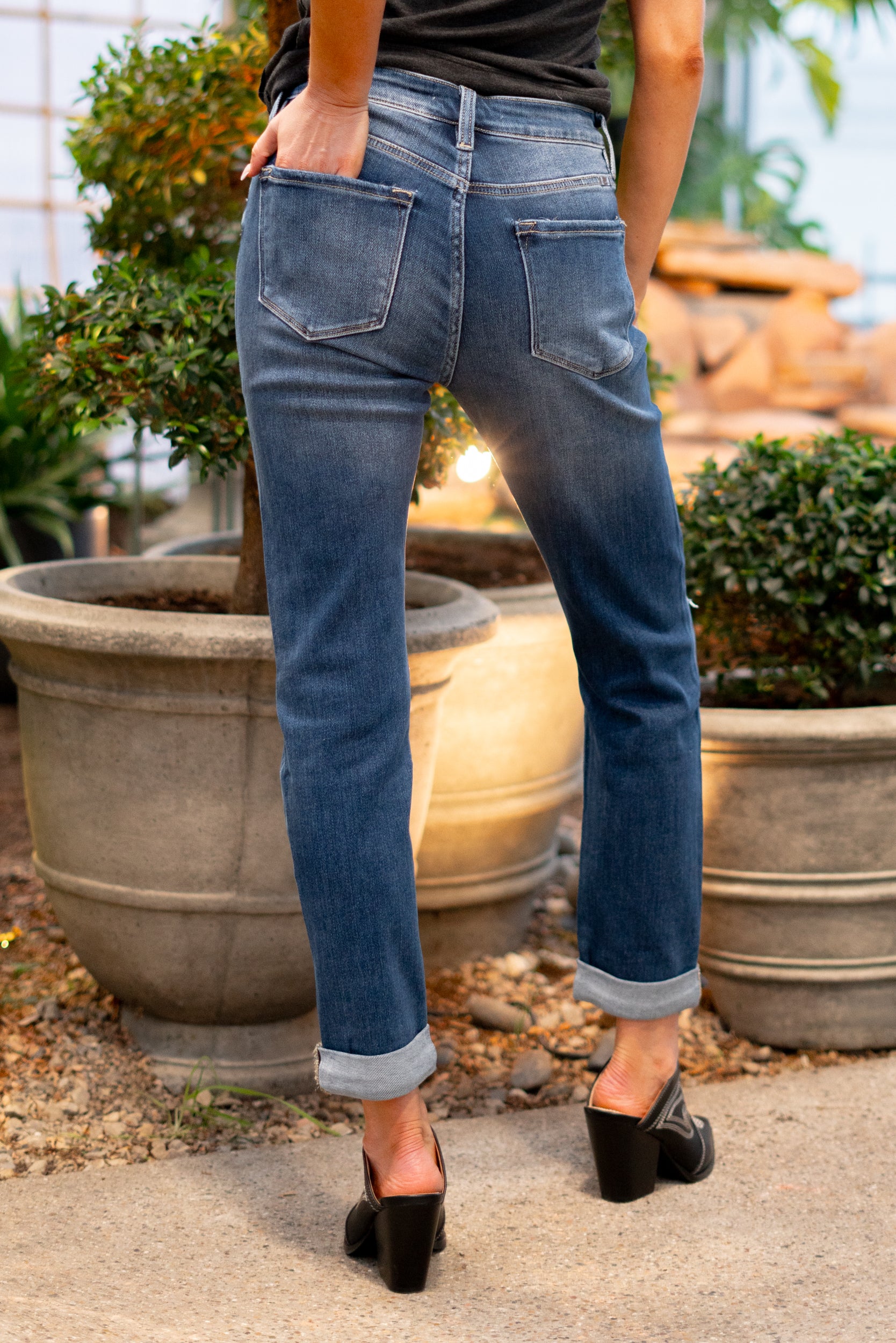 KanCan Jeans Eleanor High Rise Mom Fit American Blues Denim Boutique