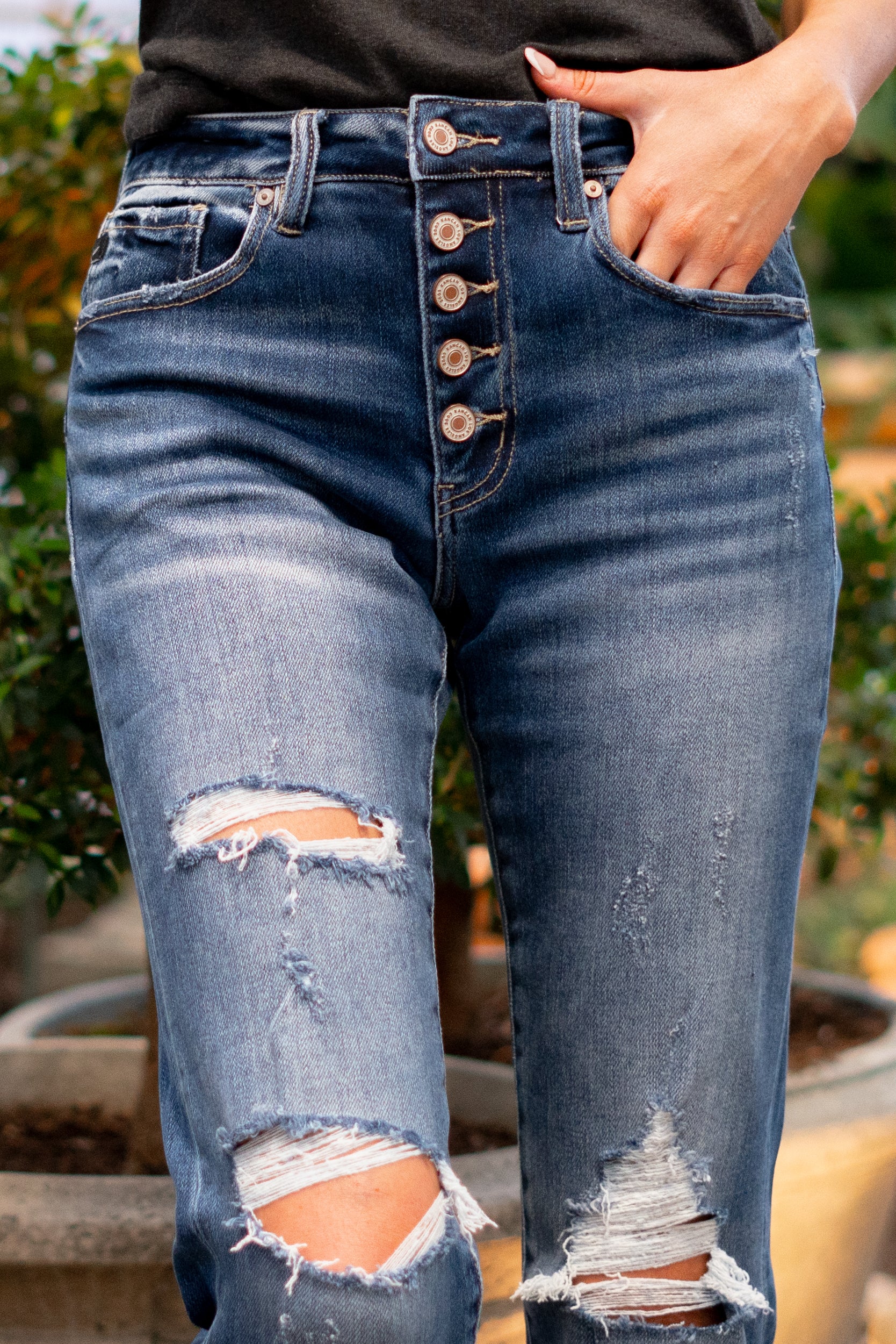 KanCan Jeans Eleanor High Rise Mom Fit American Blues Denim Boutique