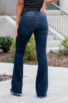 Flying Monkey Jeans  Wash: Dark Blue Name: Vail Cut: Flare, 34" Inseam* Rise: Mid Rise, 8.75" Front Rise* Stitching: Classic Fly: Zipper Style #: Y3724 Contact us for any additional measurements or sizing.    *Measured on the smallest size, measurements may vary by size.