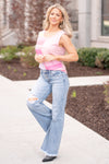 Firework Nights Mid Rise Button Fly Wide Leg Jeans