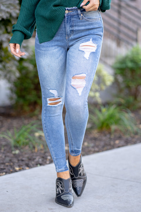 KanCan Jeans Chanell High Rise Ankle Skinny KC7194M – American Blues