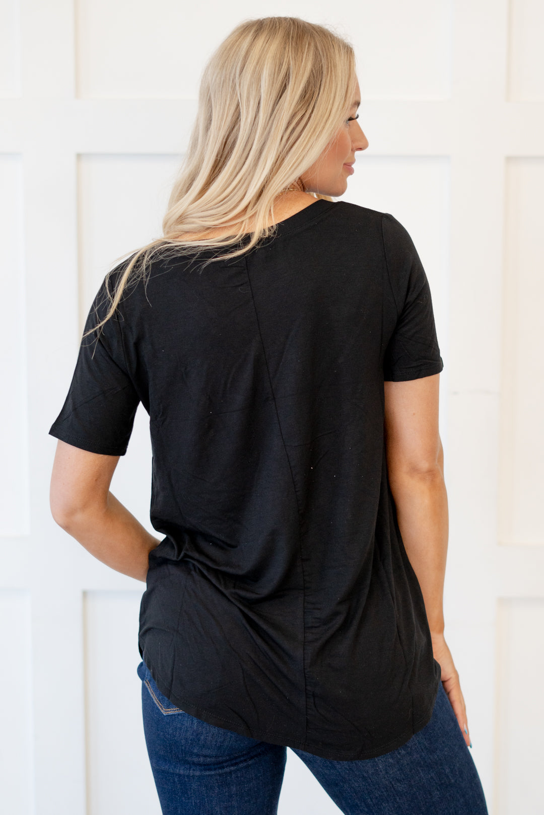 American Blues Denim Boutique Zenana Leopard Pocket Tee Black