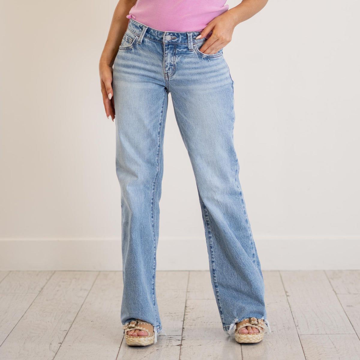 VERVET Charmed Low Rise Medium Wash Vintage Flare Jeans T7277 ...