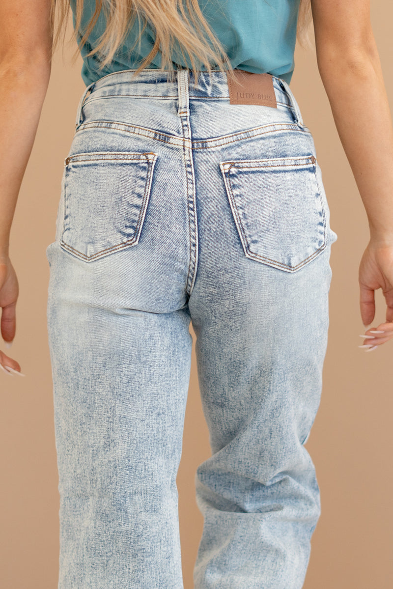 Judy Blue Jeans Curvy Brink High Rise Acid Wash Wide Leg