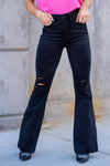 Night Out High Waist Distressed Flare Regular & Plus Sizes