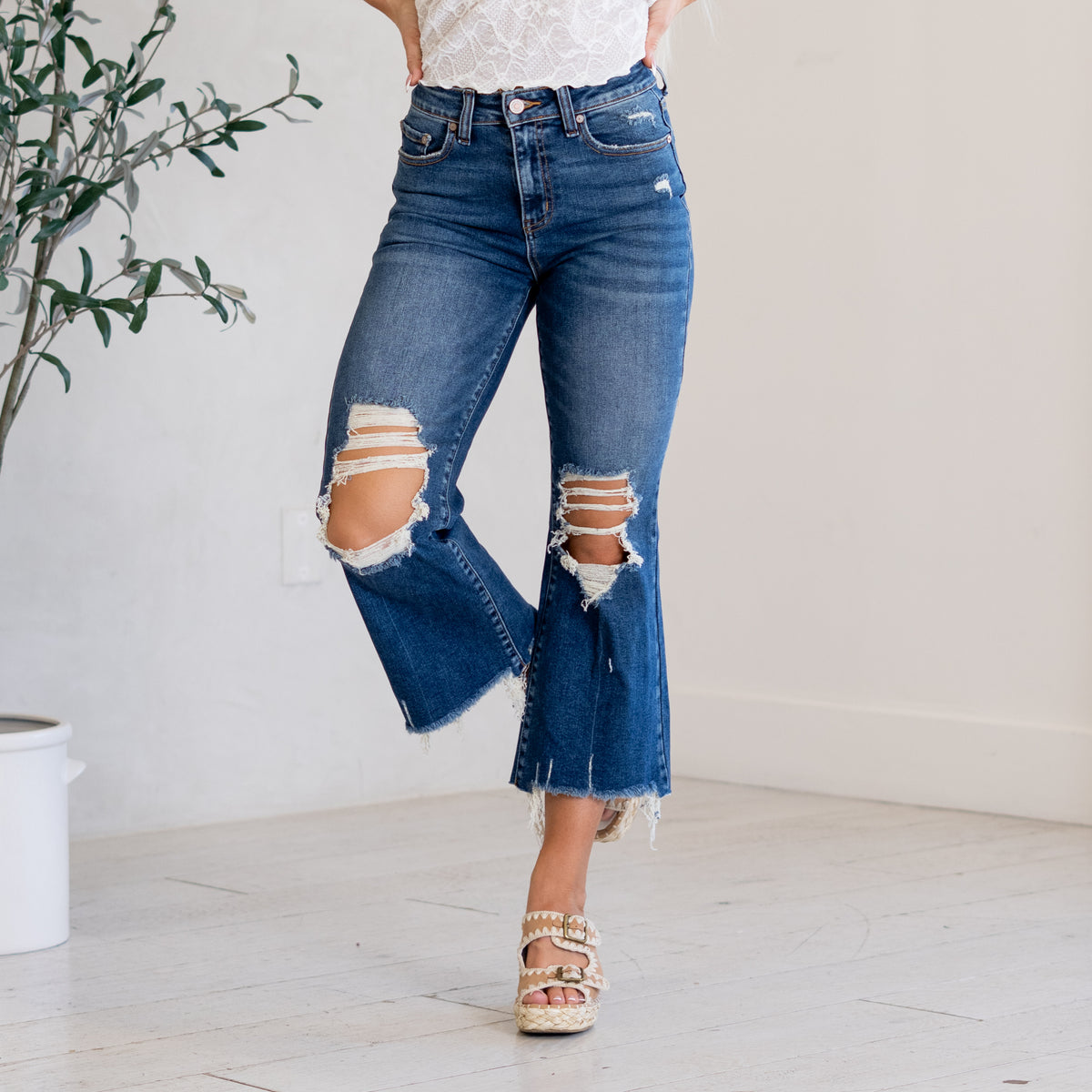 ZENANA JEANS | Brooklyn Distressed Cropped Fit DTP-1642DD 