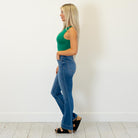 

Lovervet by VERVET&nbsp;

Designed with a super high rise and a clean, elongated flare, this style brings effortless polish to everyday denim. The full-length silhouette and tailored trouser hem create a sleek, elevated look that flatters from every angle. Crafted from comfort stretch denim, they offer structure with just the right amount of give. A timeless medium wash makes these easy to dress up or down.

Color Name: Glorious Bluss
Color: Medium Blue
Cut: Flare, 32" Inseam*
Rise: High-Rise, 11" Front R