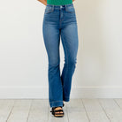 

Lovervet by VERVET&nbsp;

Designed with a super high rise and a clean, elongated flare, this style brings effortless polish to everyday denim. The full-length silhouette and tailored trouser hem create a sleek, elevated look that flatters from every angle. Crafted from comfort stretch denim, they offer structure with just the right amount of give. A timeless medium wash makes these easy to dress up or down.

Color Name: Glorious Bluss
Color: Medium Blue
Cut: Flare, 32" Inseam*
Rise: High-Rise, 11" Front R