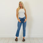 

Lovervet by VERVET&nbsp;

A flattering high rise meets a modern kick flare in this easy, everyday style. The cropped length and uneven raw hem add just the right amount of edge, while the medium wash keeps it effortlessly wearable. Made with comfort stretch denim, these jeans move with you without losing their shape. An elevated staple you’ll reach for season after season.

Color Name: Perfectly
Color: Medium Blue
Cut: Cropped Falre, 27" Inseam*
Rise: High-Rise, 10" Front Rise*

Material: 93% COTTON, 5% P