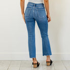 

Lovervet by VERVET&nbsp;

A flattering high rise meets a modern kick flare in this easy, everyday style. The cropped length and uneven raw hem add just the right amount of edge, while the medium wash keeps it effortlessly wearable. Made with comfort stretch denim, these jeans move with you without losing their shape. An elevated staple you’ll reach for season after season.

Color Name: Perfectly
Color: Medium Blue
Cut: Cropped Falre, 27" Inseam*
Rise: High-Rise, 10" Front Rise*

Material: 93% COTTON, 5% P