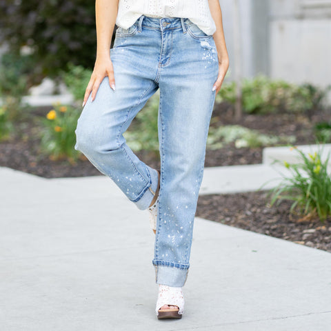 Judy Blue Jeans Bleached Intentions Mid Rise Boyfriend Jean