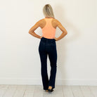 Lovervet by VERVET&nbsp;

This high-rise bootcut is designed with a seamless waistband for a smooth, flattering fit from waist to hip. The full-length leg and finished hem create a clean, polished silhouette that feels effortlessly put together. Crafted from comfort stretch denim, these jeans move with you while maintaining their shape. The rich dark wash makes this pair a timeless, dress-up-or-down staple.&nbsp;

Color Name: Exhilarating
Color: Dark Blue Wash
Cut: FIT, 33" Inseam*
Rise: High-Rise, 10" Fron