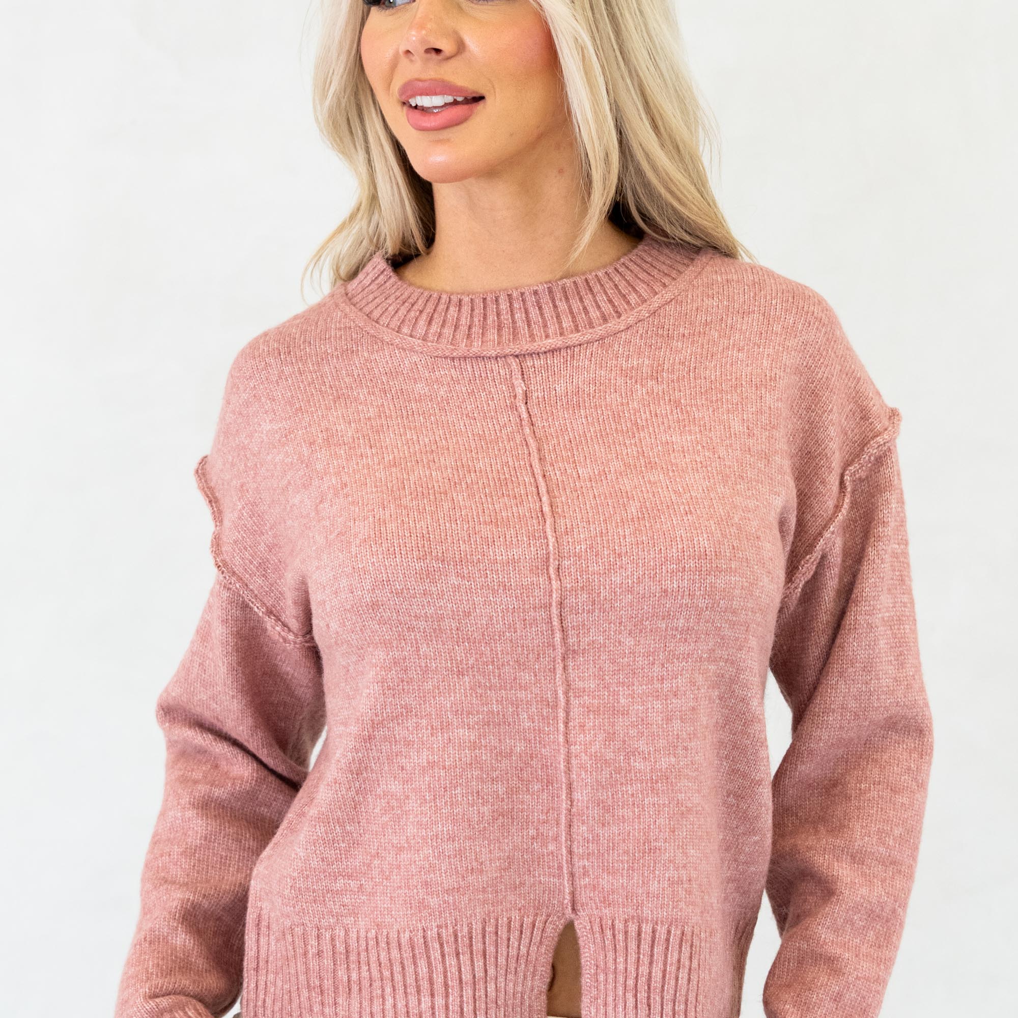 ÉPINE PARIS big knit pink Ami Paris Ami De Coeur Logo Intarsia Pink Knit Sweatshirt