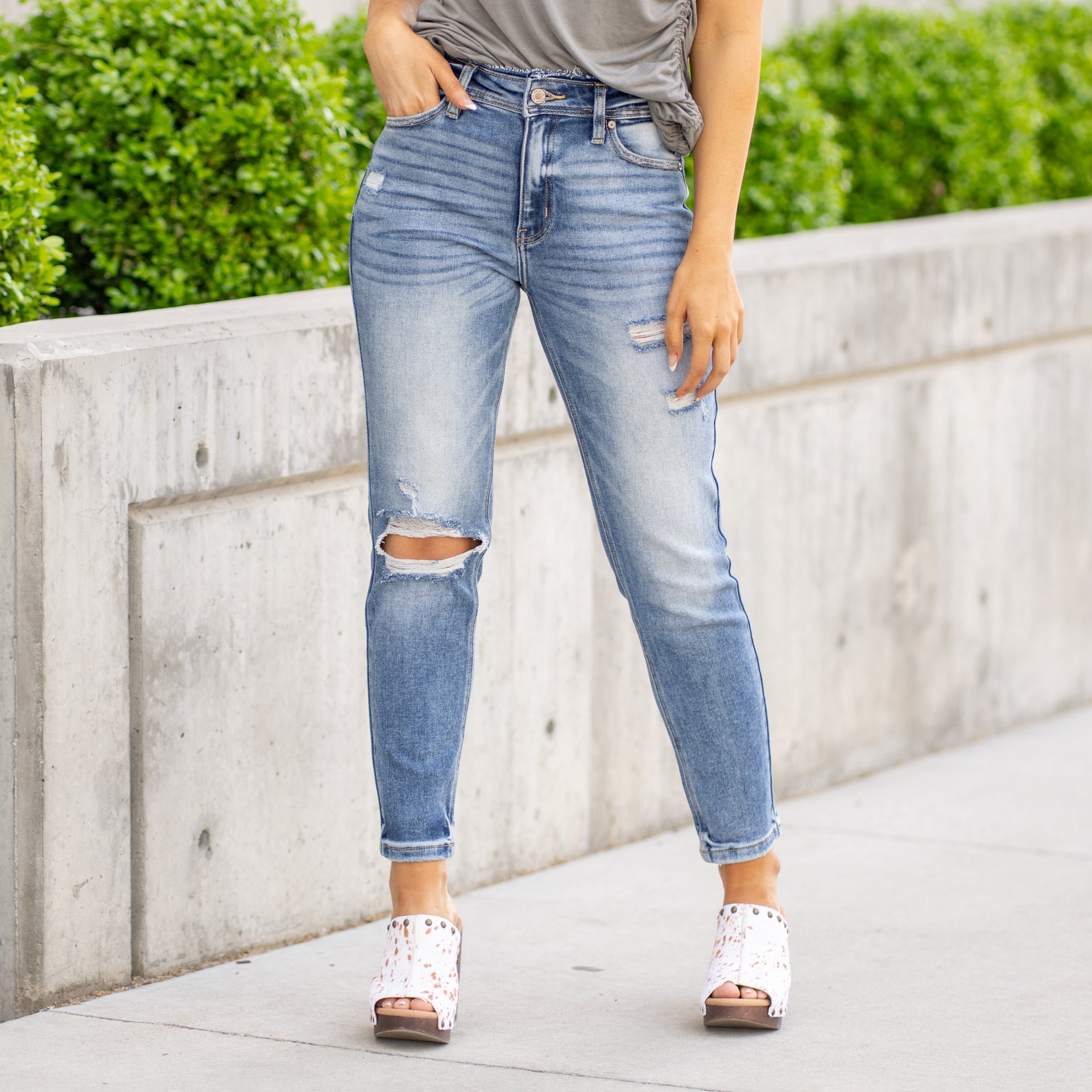 KanCan Jeans Katherine High Rise Distressed Mom Jeans KC9198M