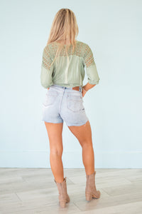 Curvy Herby Ripped High Rise Shorts