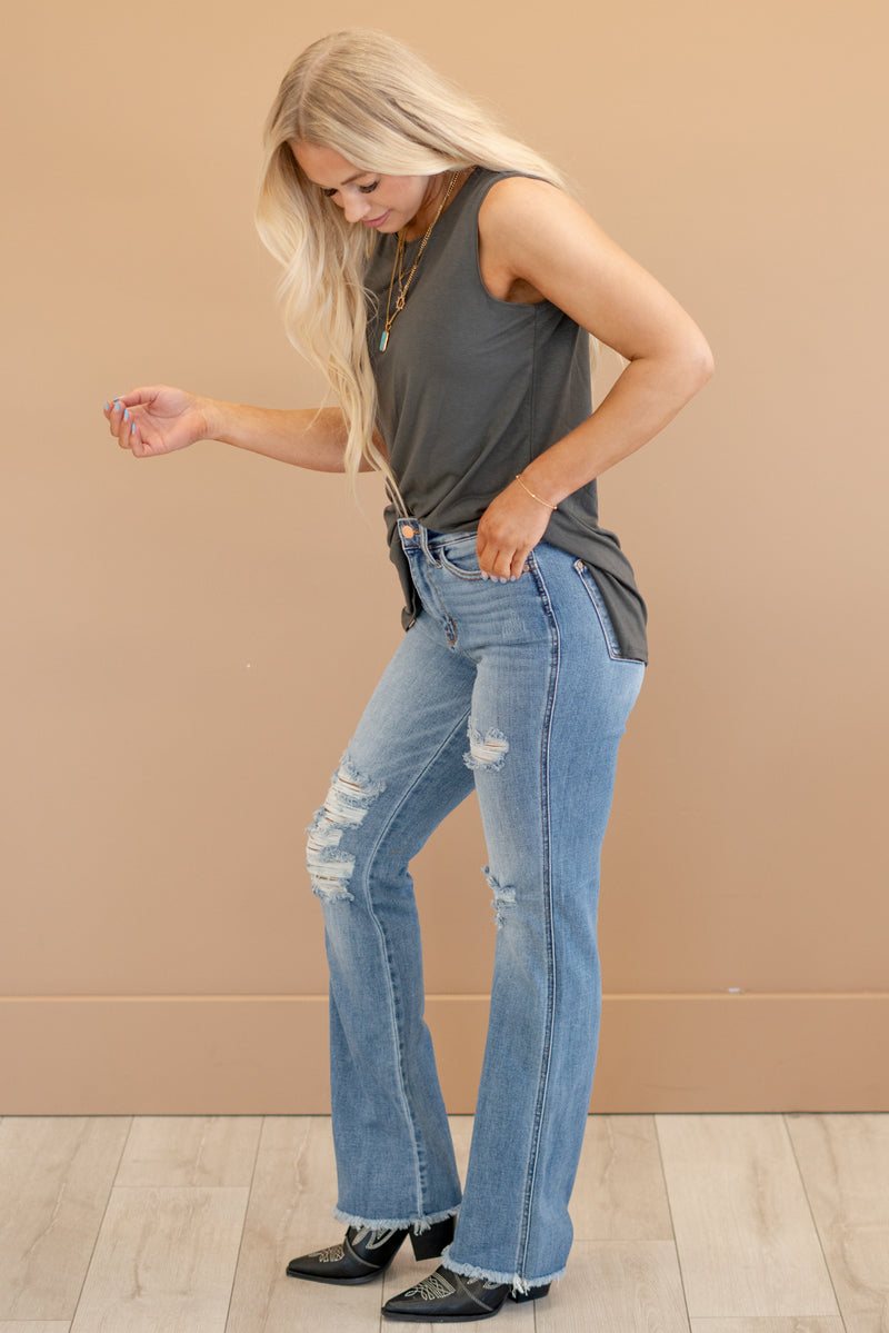 Rodeo Nights High Rise Distressed Boot Cut