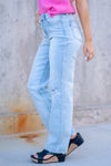 Just For Fun High Waist Distressed Straight Regular & Plus Sizes