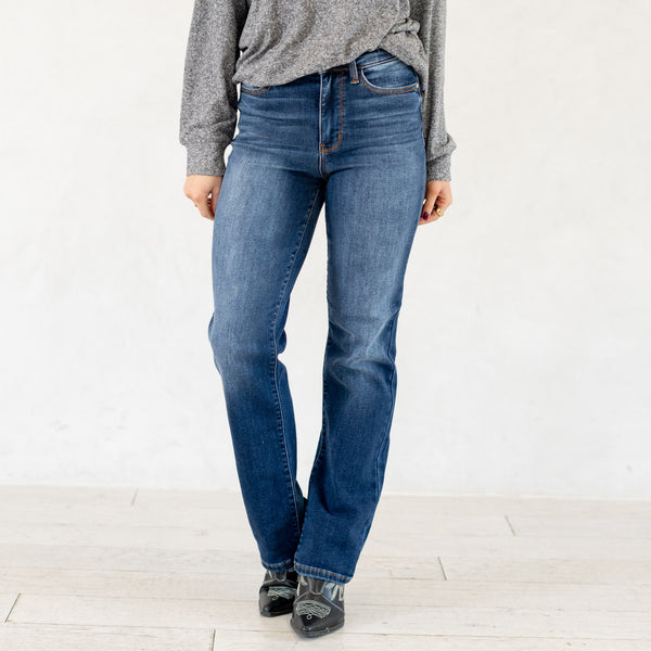 Judy Blue Jeans Wanderlust Thermal High Rise Straight Leg Regular