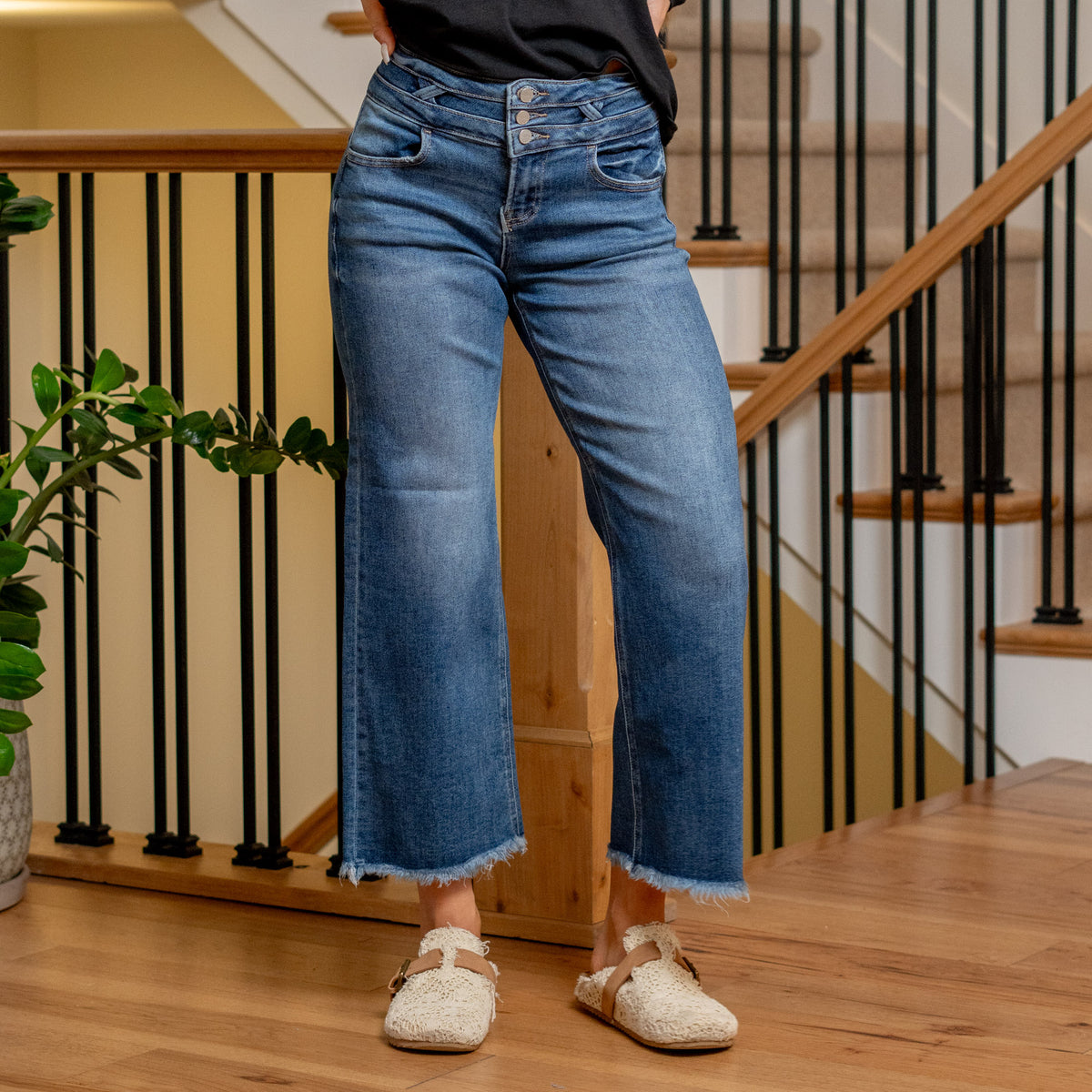 Risen Jeans Sweet Serenade High Rise Cropped Wide Leg Regular 