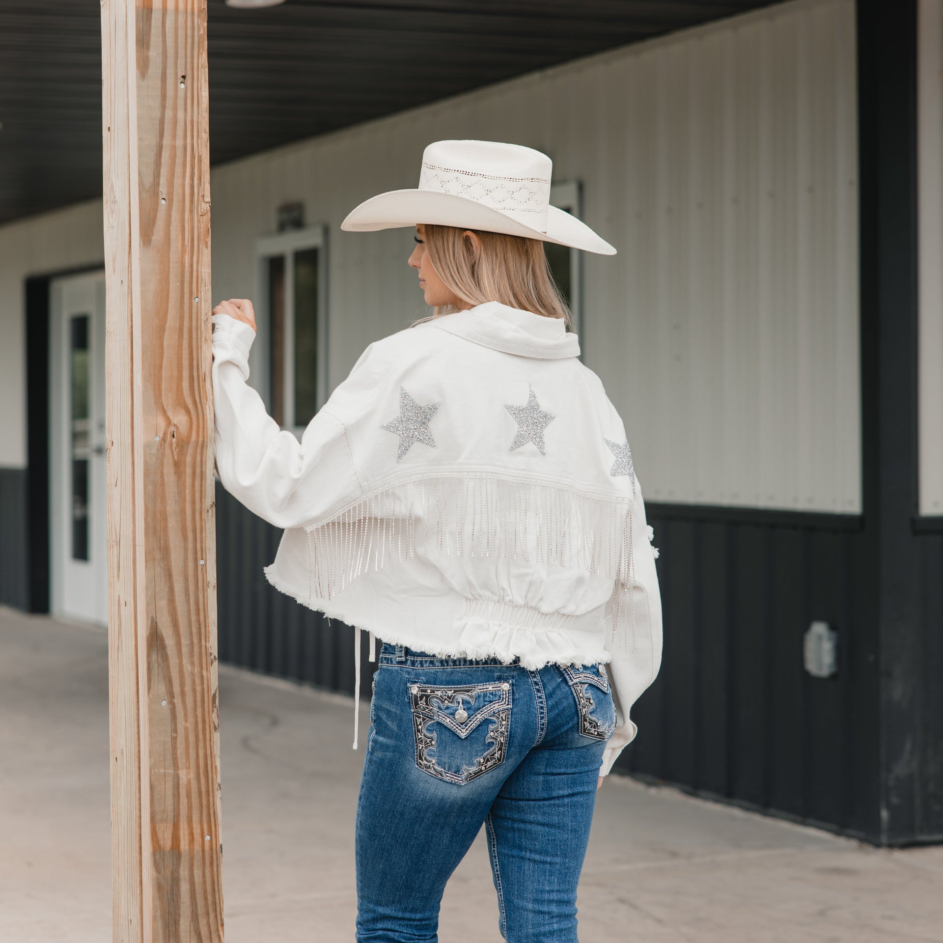 American Blues Rhinestone Blue Jean Jackets Star Rhinestone
