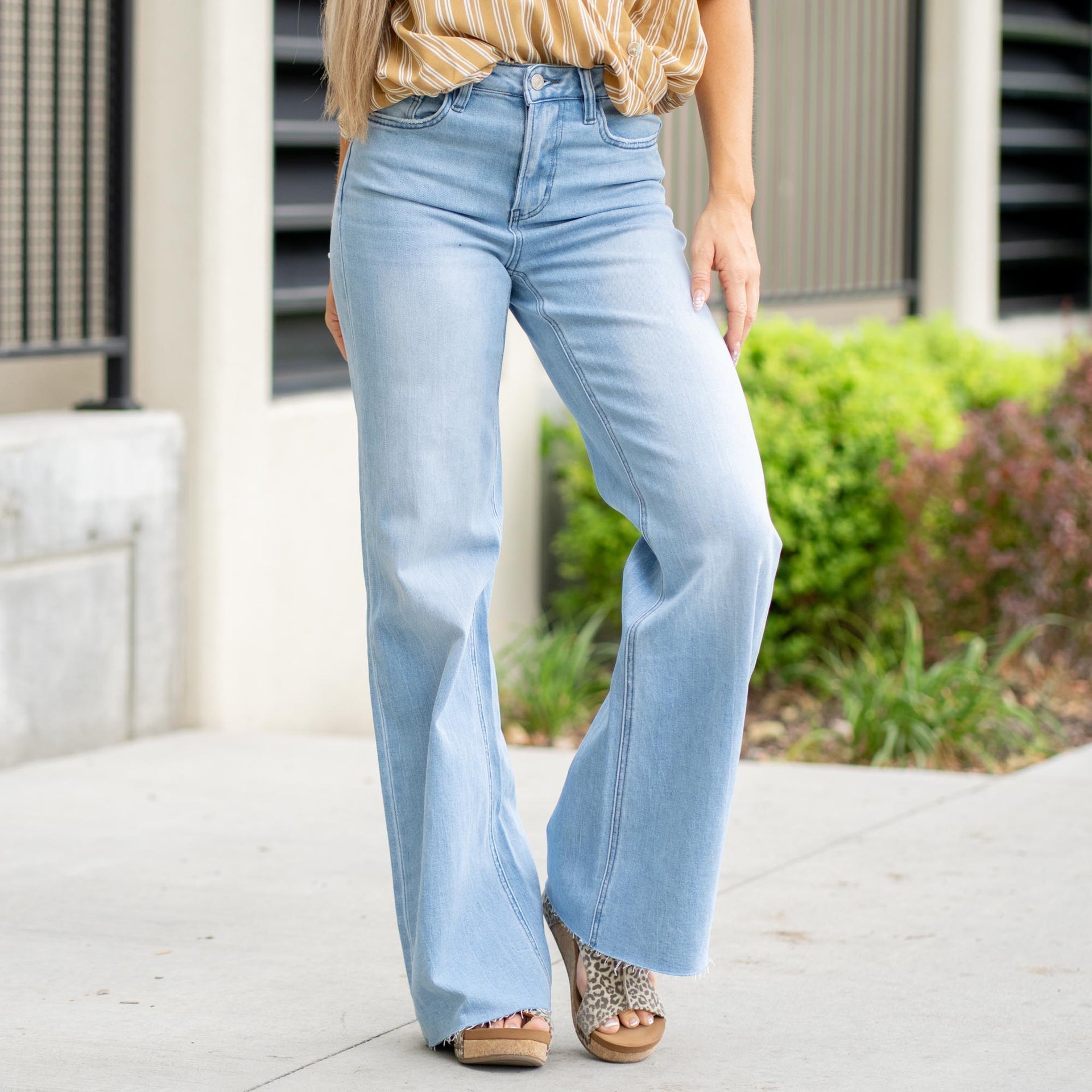 VERVET Work Song Super High Rise Wide Leg Flare V2680 – American