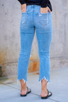 Lani High Rise Distressed Cropped Straight Jeans