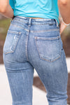 Sunny Days High Waist Distressed Cropped Bootcut Jeans